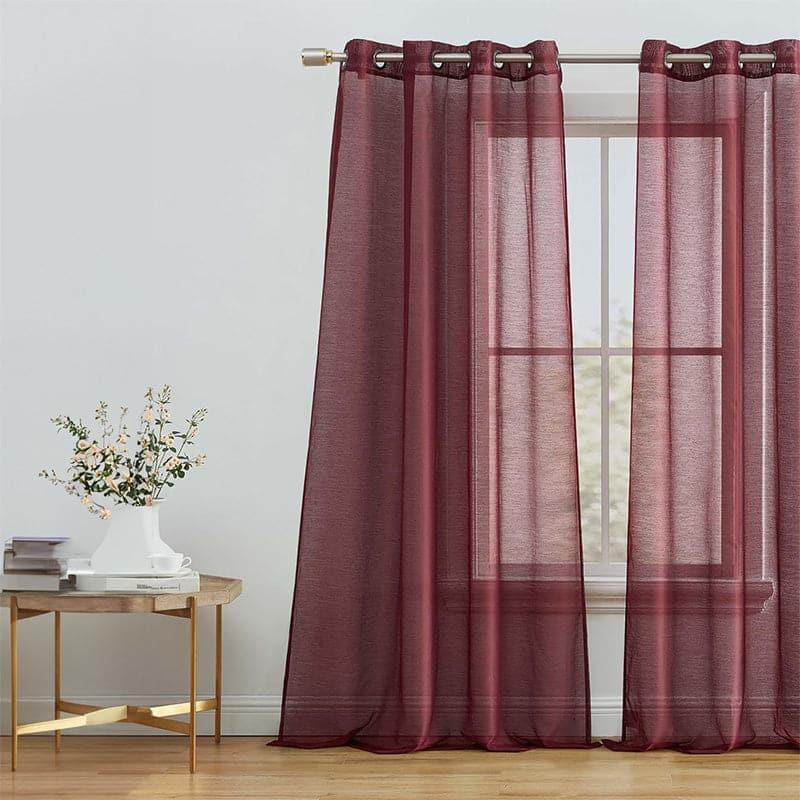 Buy Nitiksha Solid Single Curtain - Maroon Curtains from Vaaree