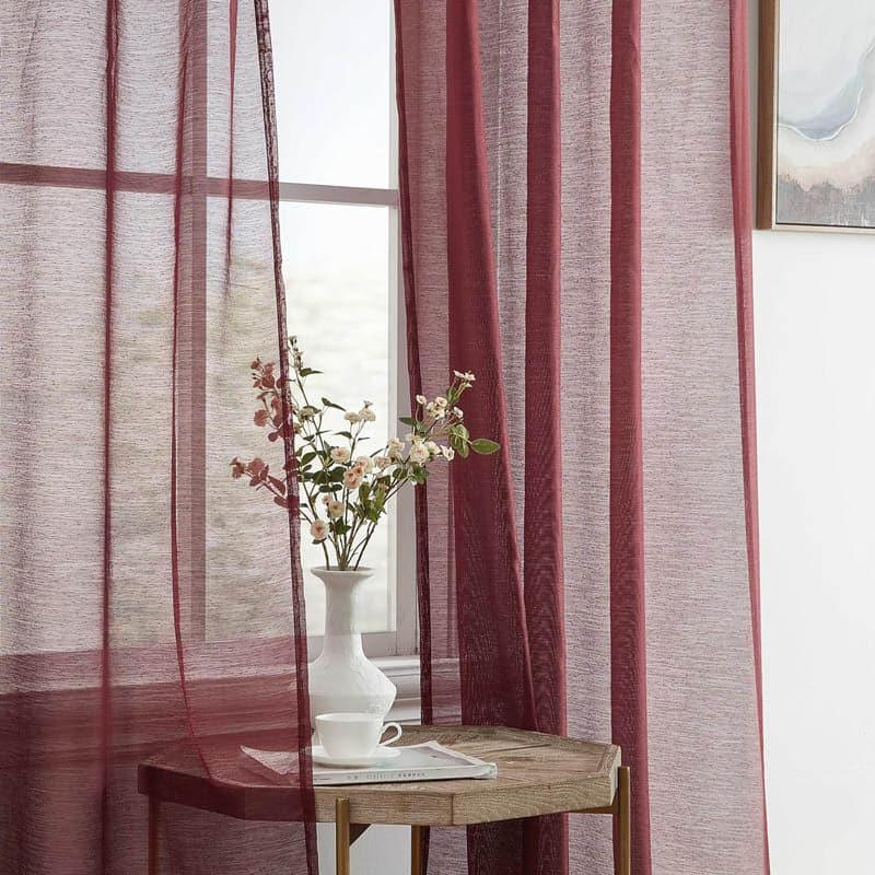 Buy Nitiksha Solid Single Curtain - Maroon Curtains from Vaaree