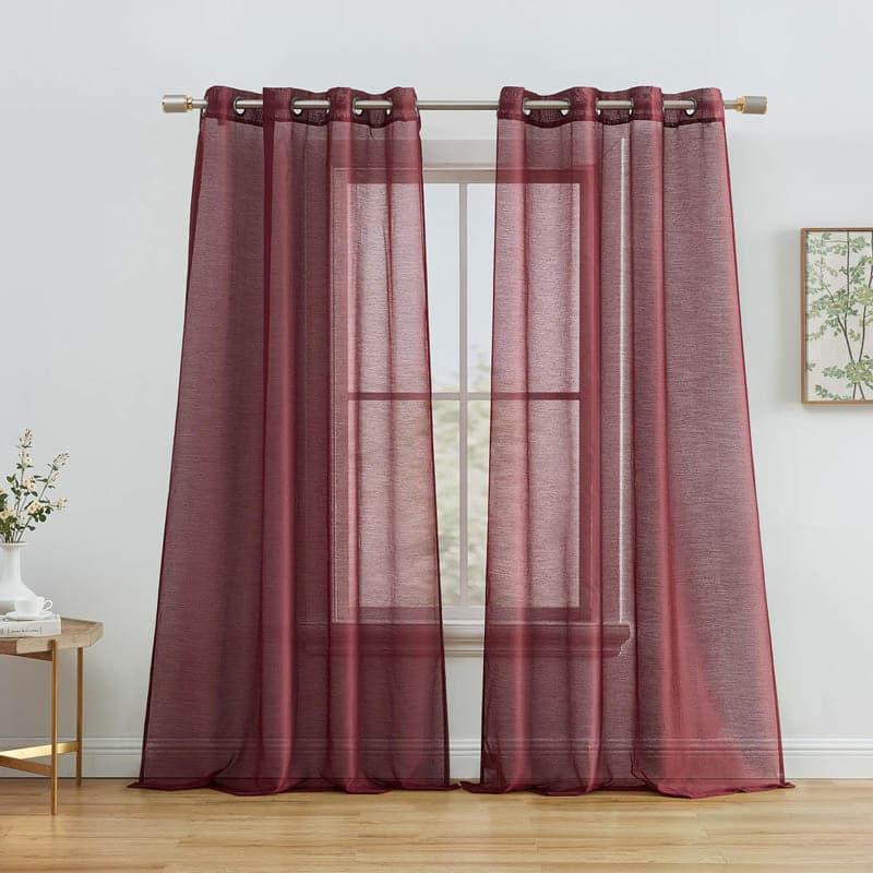 Buy Nitiksha Solid Single Curtain (Maroon) - Set Of Two Curtains from Vaaree