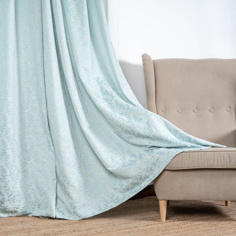 Curtains - Noor Jacquard Single Curtain (Turquoise)