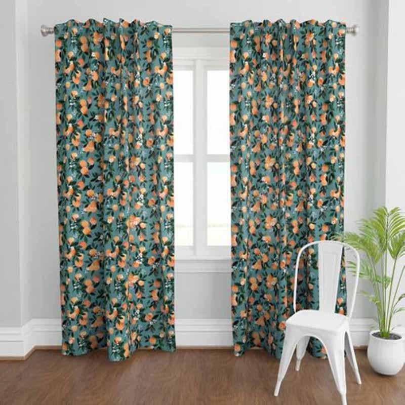 Buy Pulpy Orange Curtain Curtains from Vaaree