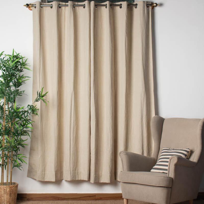 Buy Zephyr Jacquard Single Curtain (Beige) Curtains from Vaaree