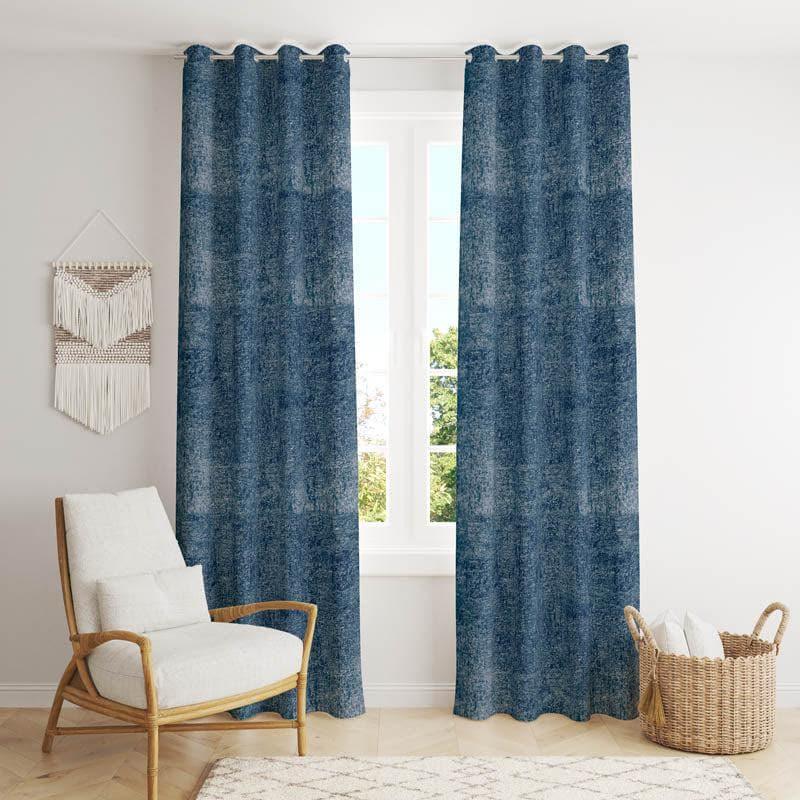 Curtains - Zephyr Jacquard Single Curtain (Blue)