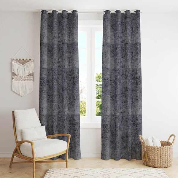Curtains - Zephyr Jacquard Single Curtain (Charcoal)