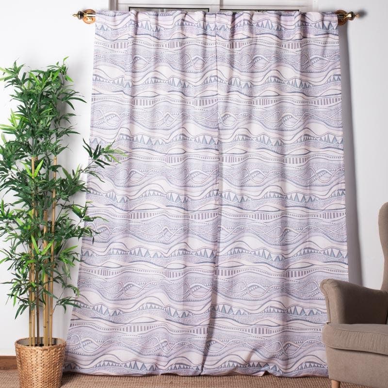 Buy Zingy Waves Curtain Curtains from Vaaree