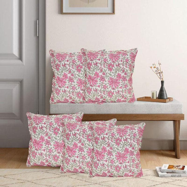 Cushion Cover Sets - Aadhira Floral Cushion Cover - Set Of Five