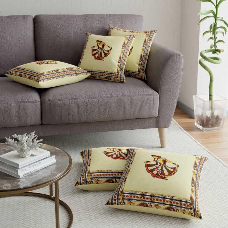 Buy Ae Halo Cushion Cover (Cream) - Set Of Five Cushion Cover Sets from Vaaree