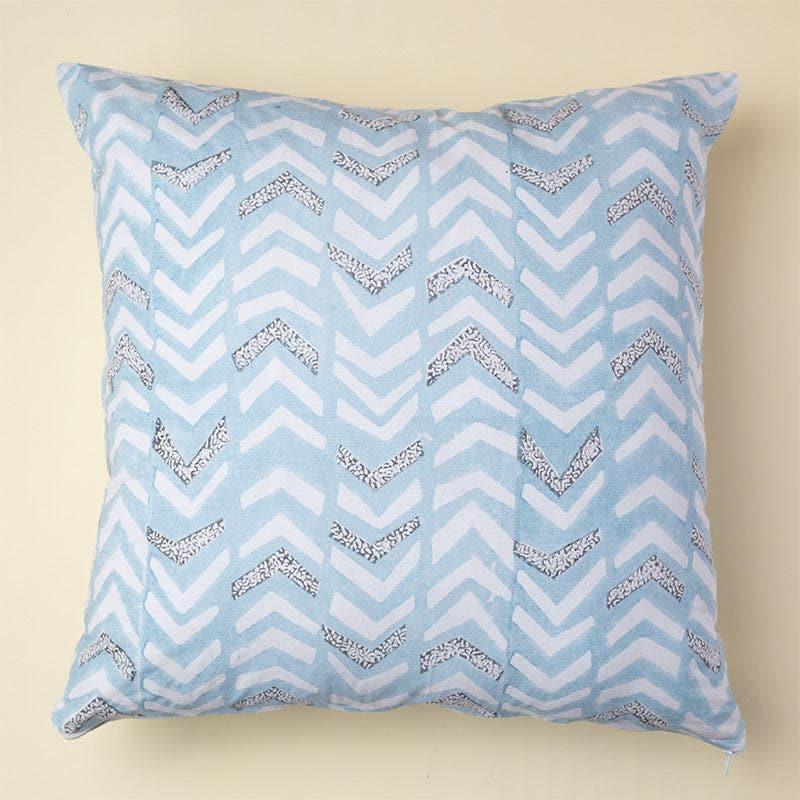 Buy Arrow Stripe Cushion cover (Blue) - Set Of Five Cushion Cover Sets from Vaaree