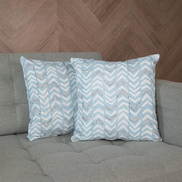 Cushion Cover Sets - Arrow Stripe Cushion cover (Blue) - Set Of Two
