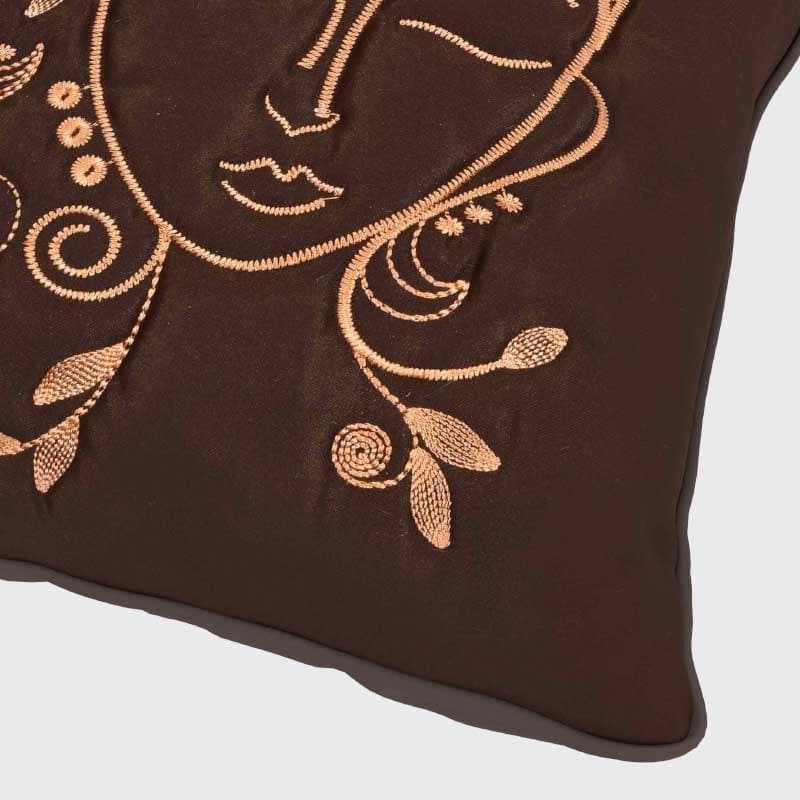 Buy Buddhamitra Cushion Cover (Brown) - Set Of Five Cushion Cover Sets from Vaaree