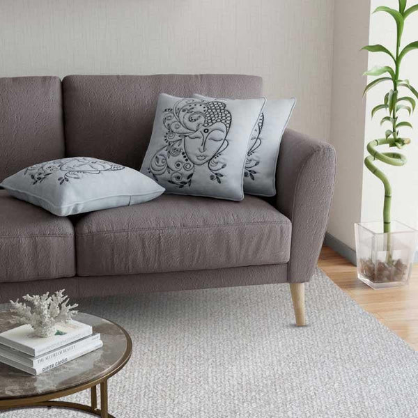 Buy Cushion Cover Sets - Buddhamitra Cushion Cover (Grey) - Set Of Five at Vaaree online
