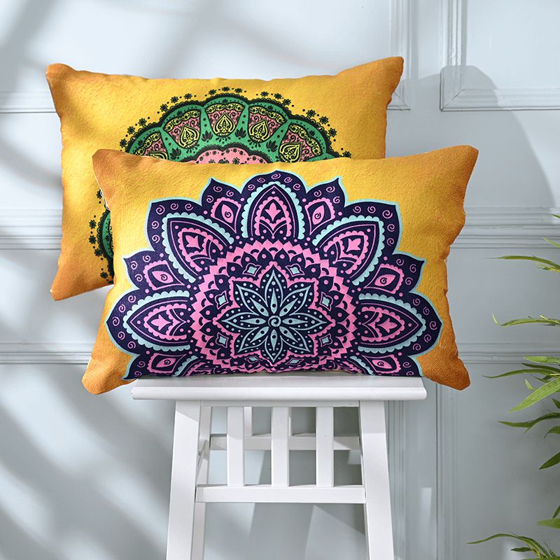 Buy Chakra Chic Lumbar Cushion Cover - Set Of Two Cushion Cover Sets from Vaaree