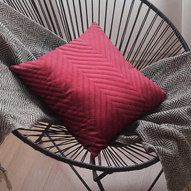 Cushion Cover Sets - Chevron Cushion Cover (Maroon) - Set Of Five