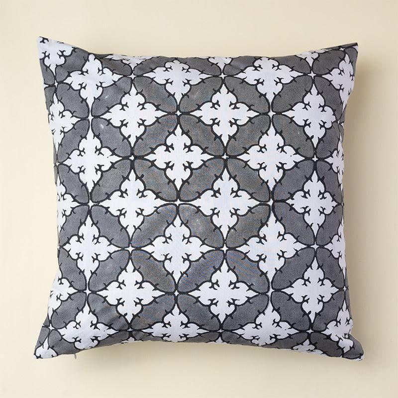 Buy Deya Ethnic Printed Cushion Cover (Dark Grey) - Set Of Five Cushion Cover Sets from Vaaree