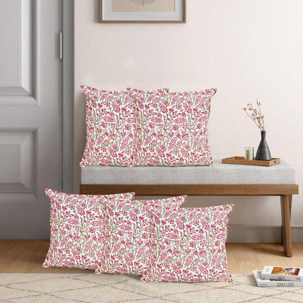 Cushion Cover Sets - Dharitri Floral Cushion Cover - Set Of Five