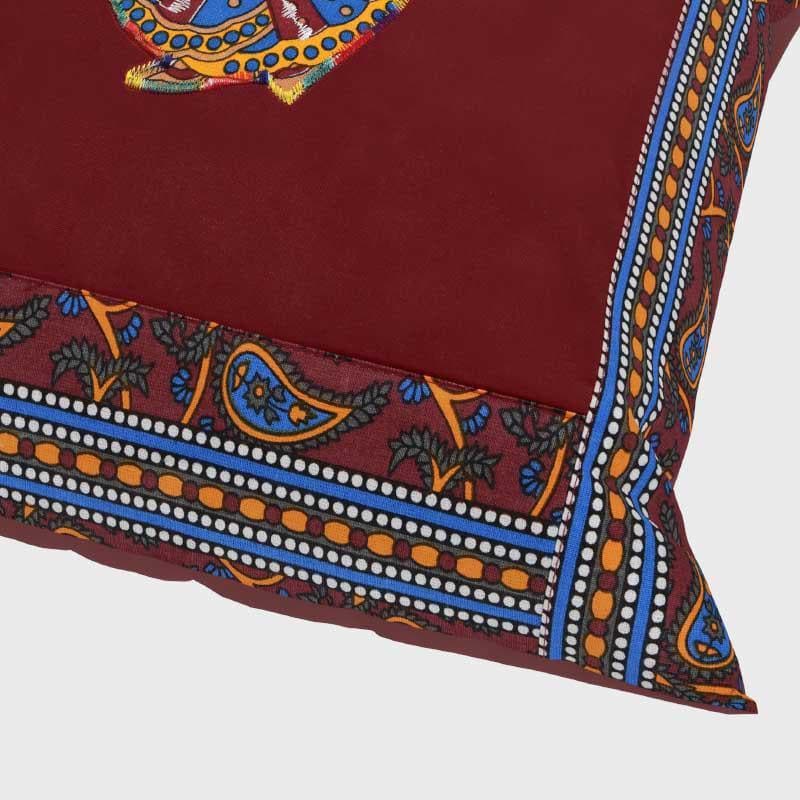 Cushion Cover Sets - Dholida Cushion Cover (Maroon) - Set Of Five