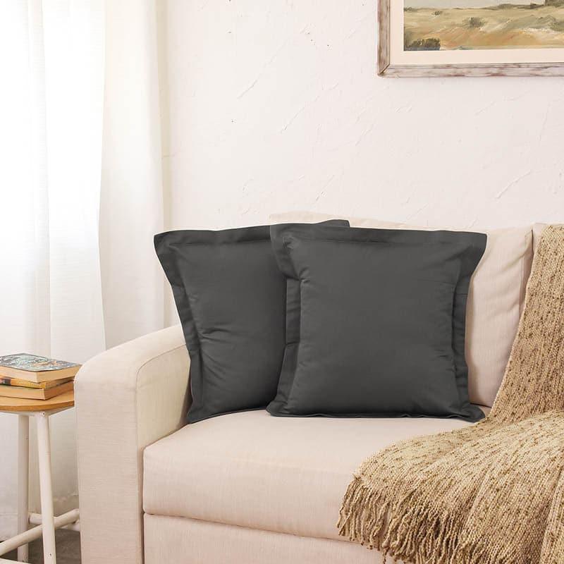 Buy Cushion Cover Sets - Dreamy Delight Cushion Cover (Grey) - Set of Two at Vaaree online