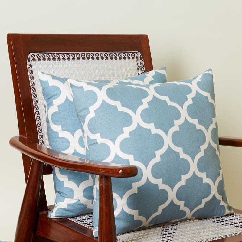 Buy Fleur-Is Cushion Cover (Blue) - Set Of Two Cushion Cover Sets from Vaaree