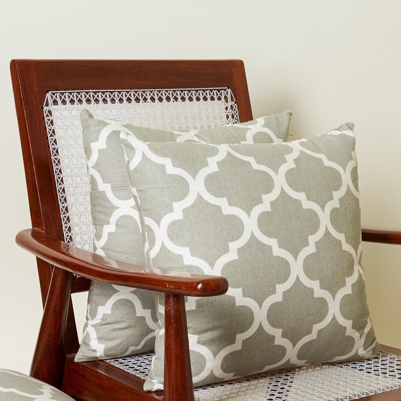 Buy Fleur-Is Cushion Cover (Grey) - Set Of Two Cushion Cover Sets from Vaaree