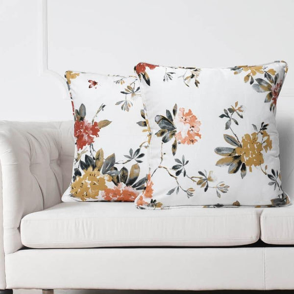 Cushion Cover Sets - Floral Plush Cushion Cover - Set Of Two