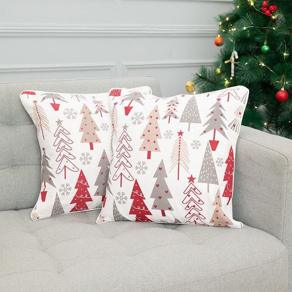 Cushion Cover Sets - Glittering Festive Fir Cushion Cover - Set Of Two