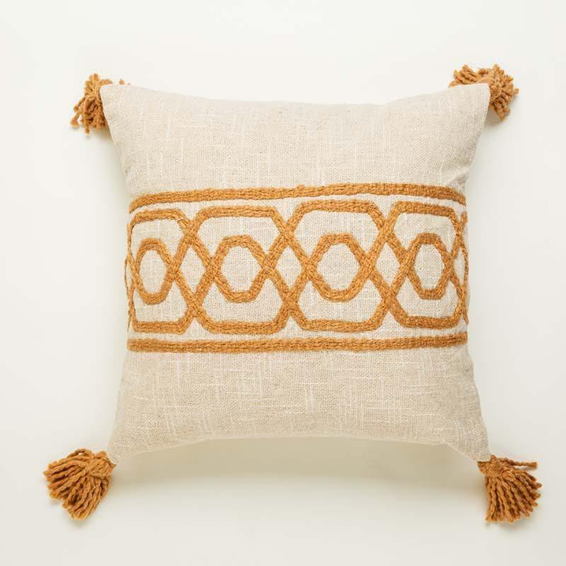 Buy Gold Fence Cushion Cover - Set Of Two Cushion Cover Sets from Vaaree