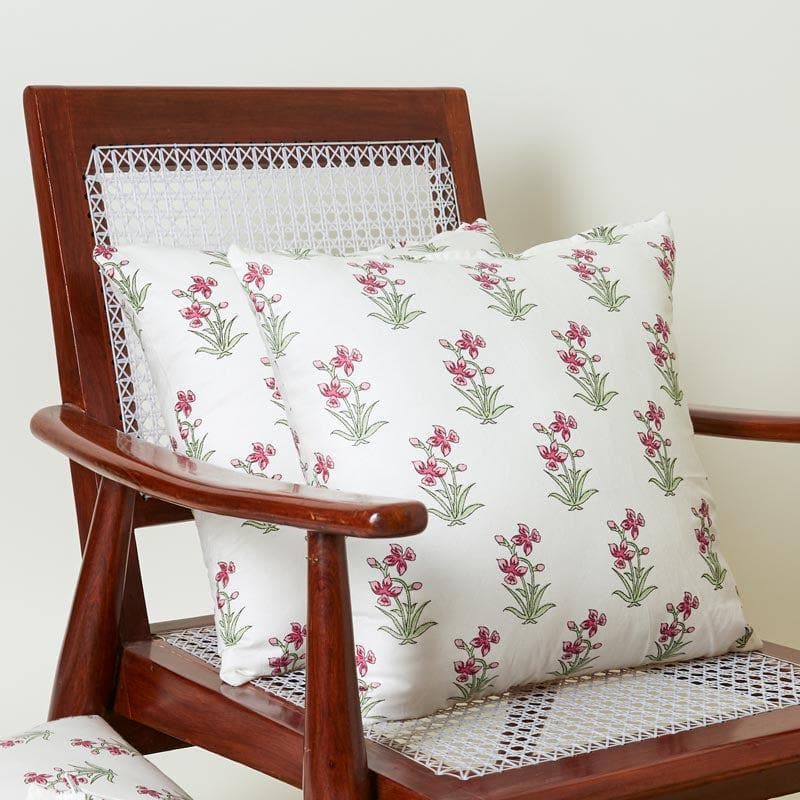 Buy Gulmohar Bagh Cushion Cover (Red) - Set Of Two Cushion Cover Sets from Vaaree