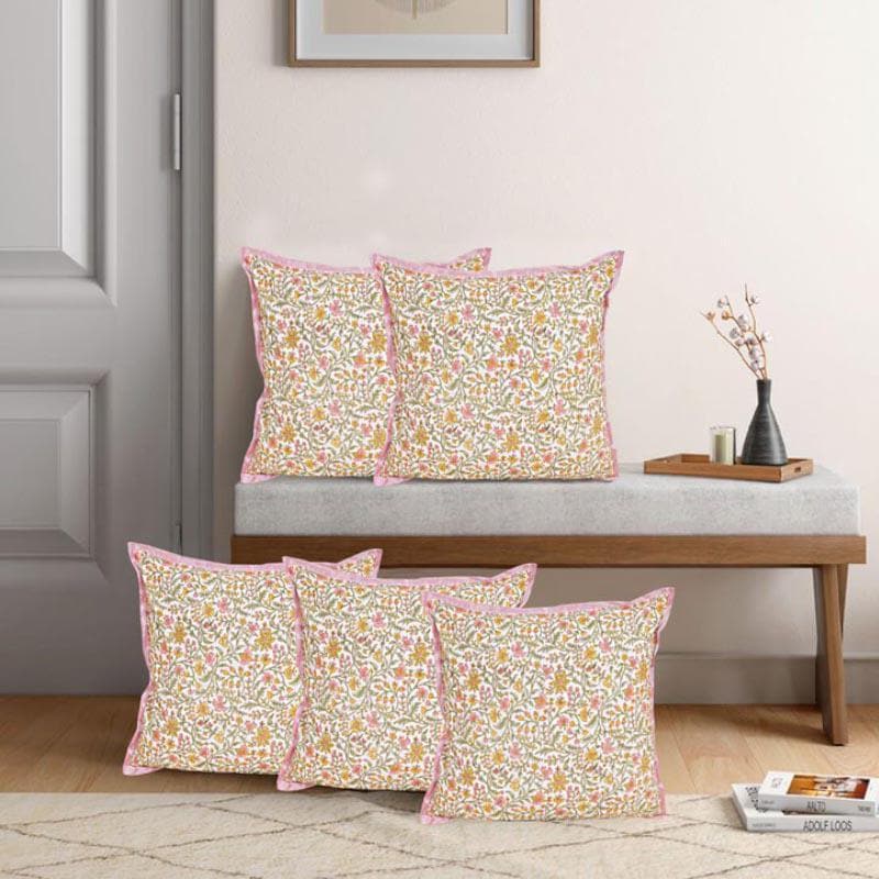 Cushion Cover Sets - Hinata Floral Cushion Cover - Set Of Five