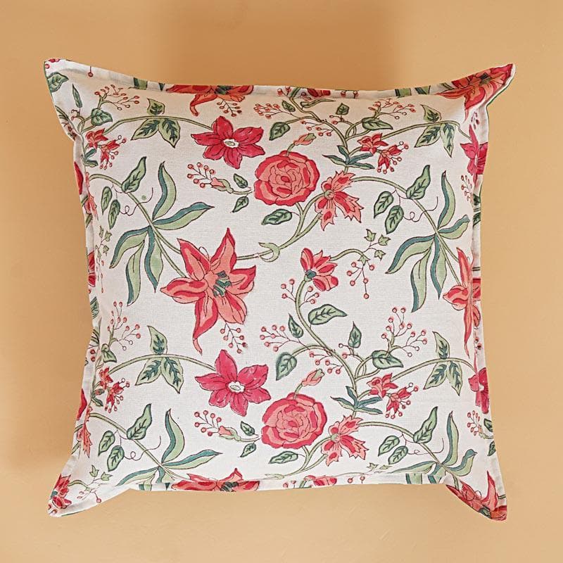 Buy Ijya Floral Cushion Cover (Red) - Set Of Two Cushion Cover Sets from Vaaree