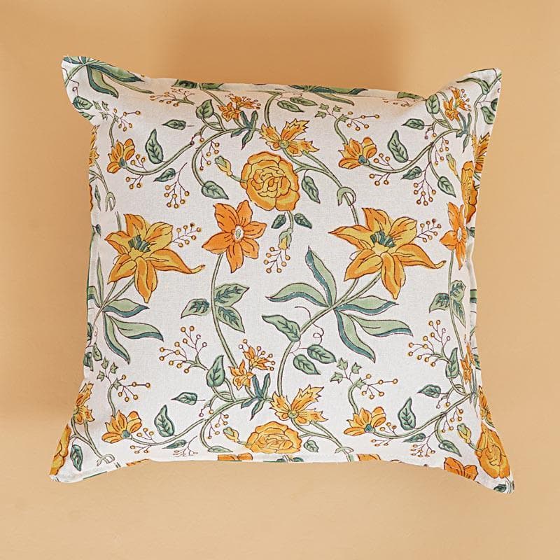 Cushion Cover Sets - Ijya Floral Cushion Cover (Yellow) - Set Of Five