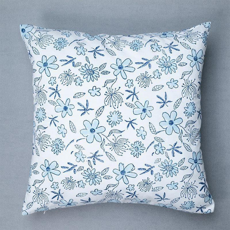 Cushion Cover Sets - Iris Floral Cushion Cushion Cover (Blue) - Set Of Five