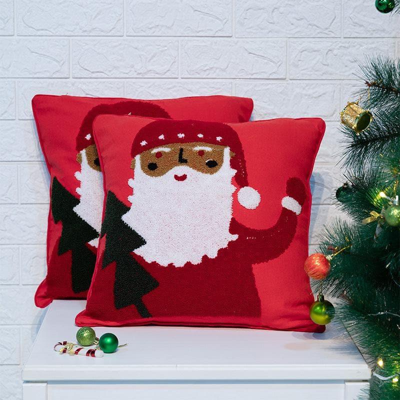 Buy Cushion Cover Sets - Jolly Santa Cushion Cover - Set Of Two at Vaaree online
