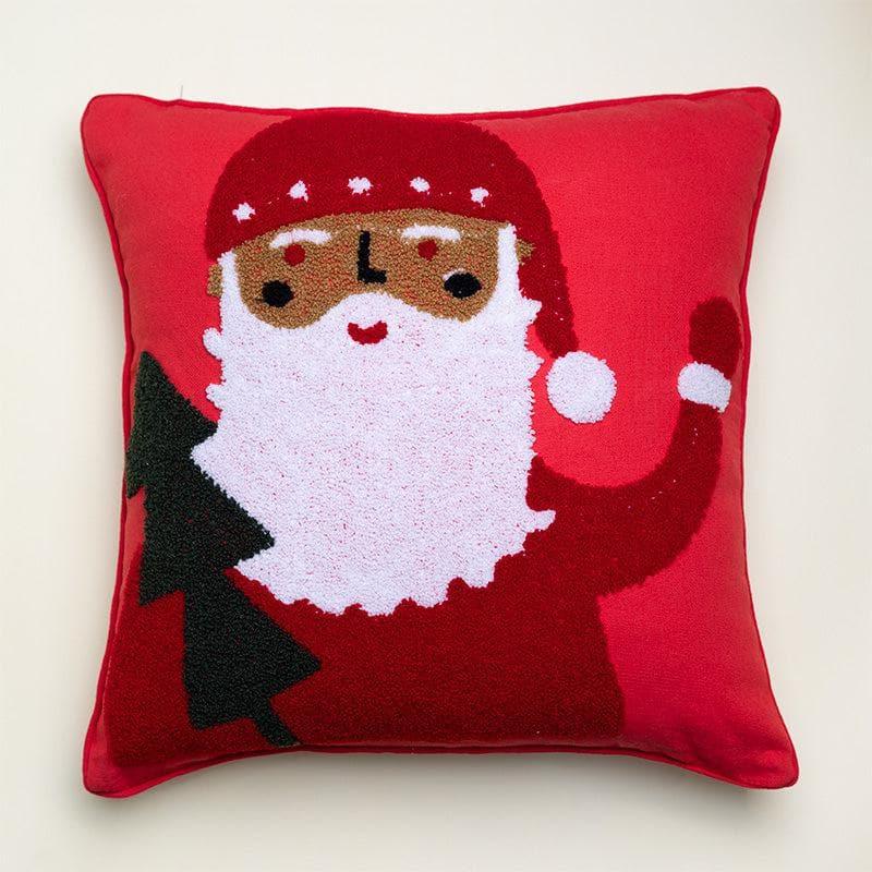 Buy Cushion Cover Sets - Jolly Santa Cushion Cover - Set Of Two at Vaaree online