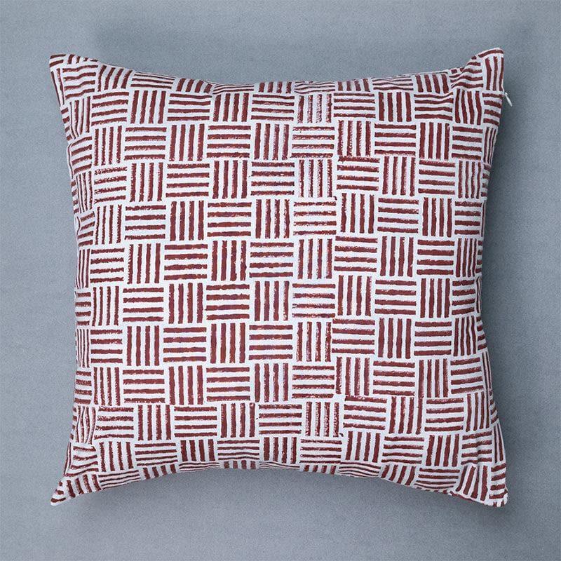 Cushion Cover Sets - Kwabeeda Ethnic Printed Cushion Cover (Maroon) - Set Of Five