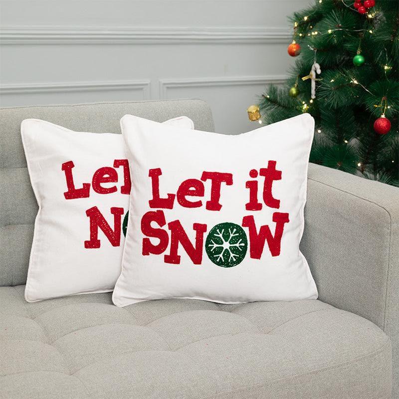 Cushion Cover Sets - Let It Snow Cushion Cover - Set Of Two