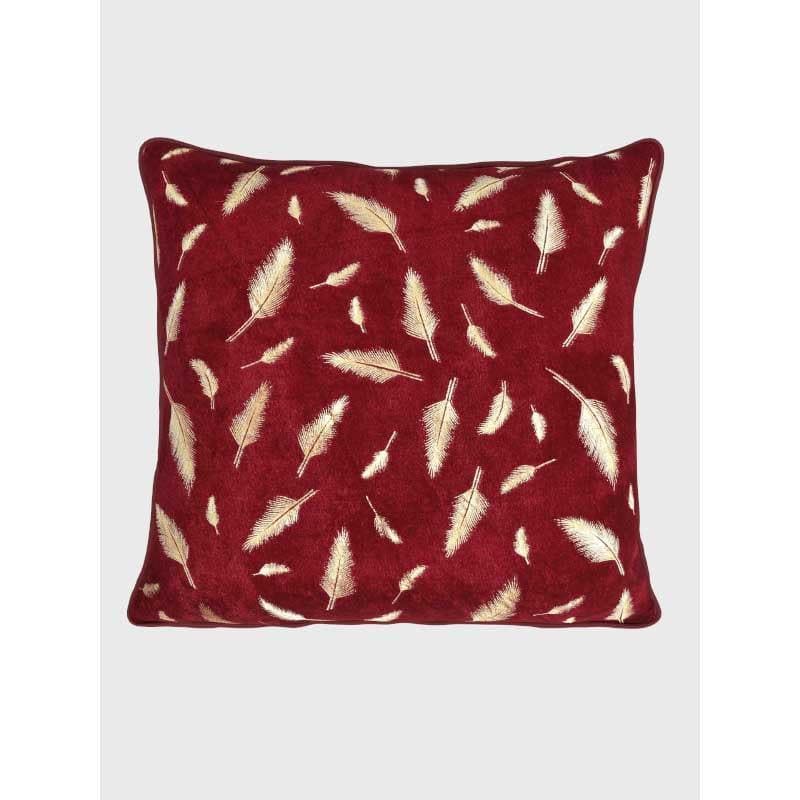 Cushion Cover Sets - Listopad Glam Cushion Cover (Maroon) - Set Of Five