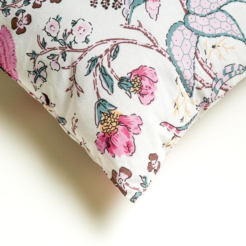 Buy Lushlie Blooms Cushion Cover (Pink) - Set Of Two Cushion Cover Sets from Vaaree