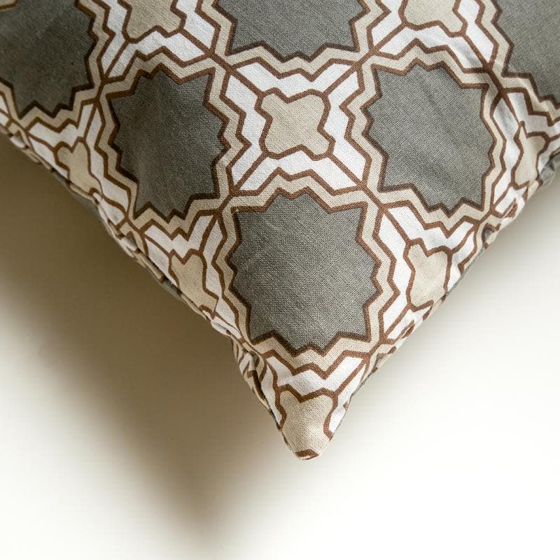 Buy Marrakesh Tile Cushion Cover (Brown) - Set Of Five Cushion Cover Sets from Vaaree