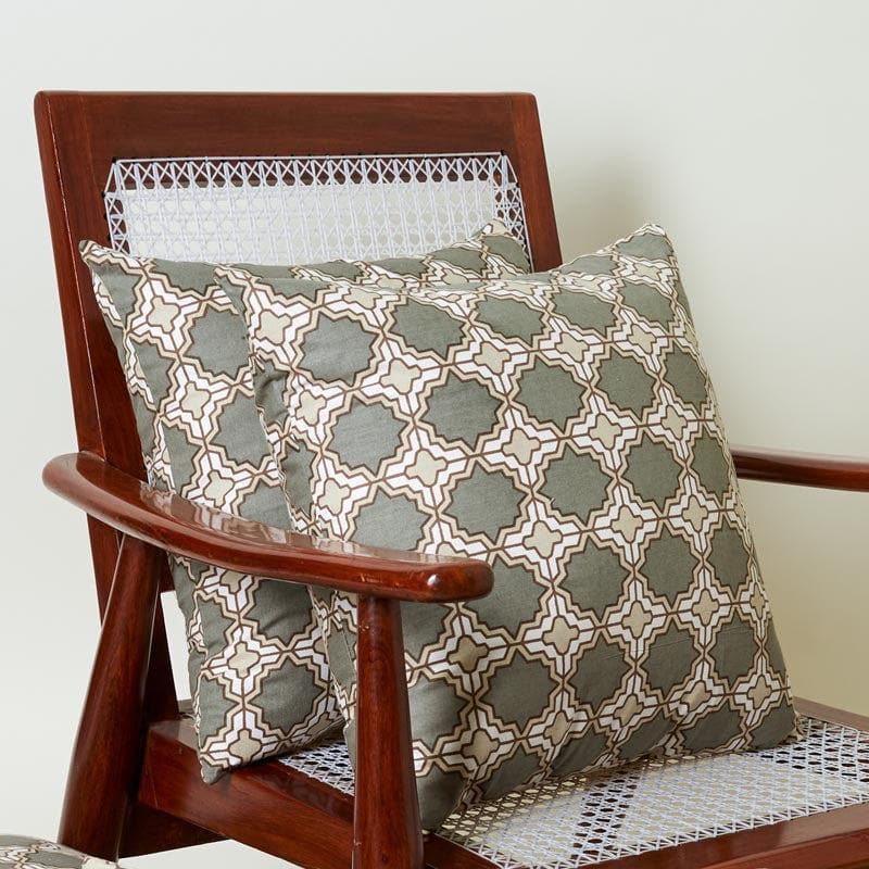 Buy Marrakesh Tile Cushion Cover (Brown) - Set Of Two Cushion Cover Sets from Vaaree