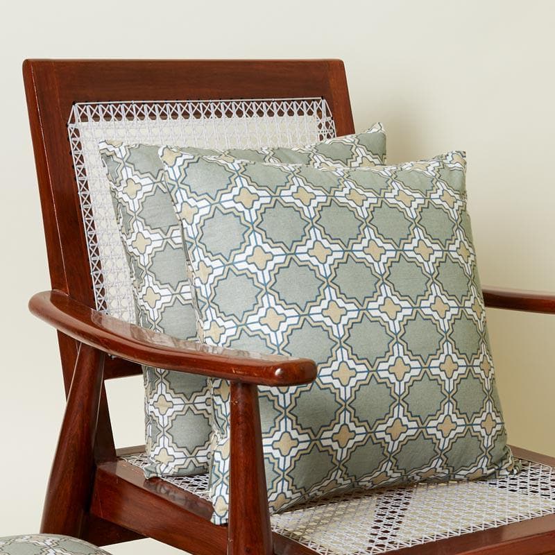 Buy Marrakesh Tile Cushion Cover (Grey) - Set Of Two Cushion Cover Sets from Vaaree