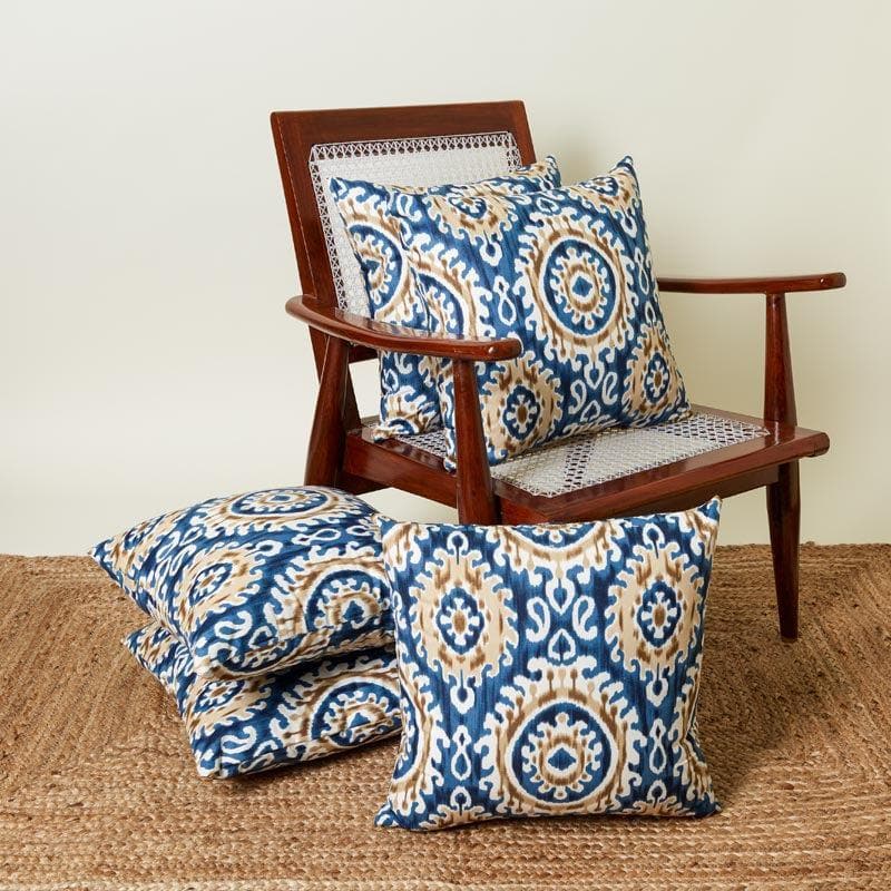 Buy Mriksha Cushion Cover (Blue) - Set Of Five Cushion Cover Sets from Vaaree