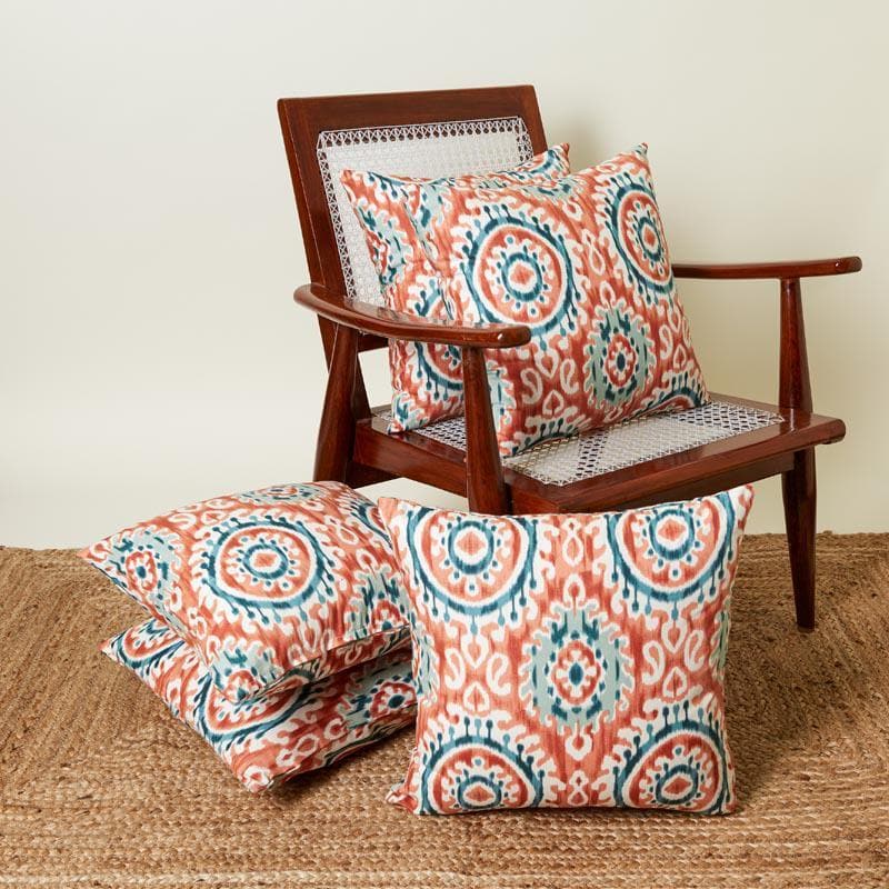 Buy Mriksha Cushion Cover (Peach) - Set Of Five Cushion Cover Sets from Vaaree