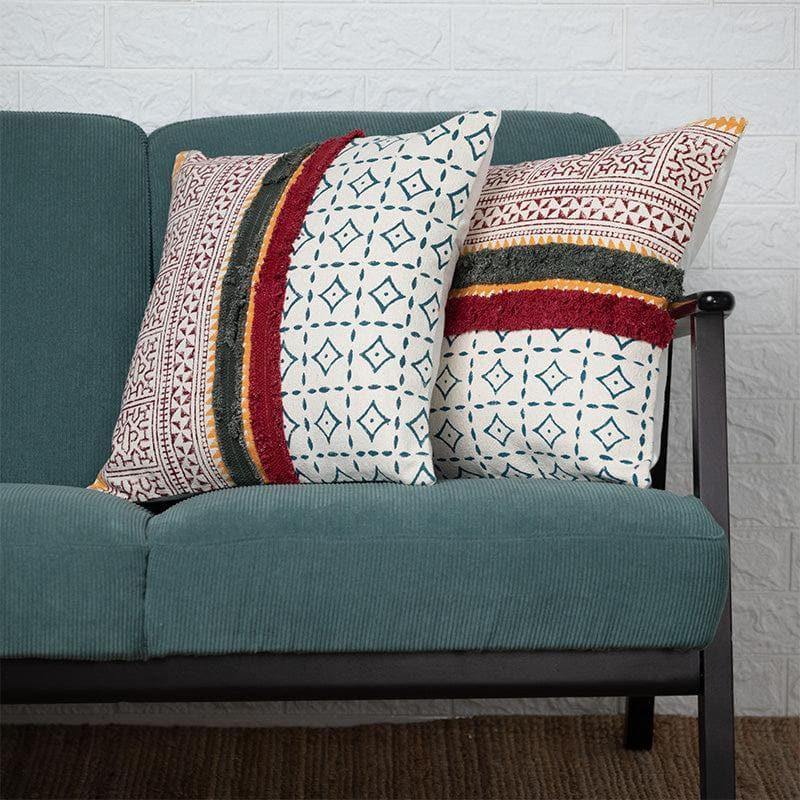 Buy Multicolor Fringed Cushion Cover - Set Of Two Cushion Cover Sets from Vaaree