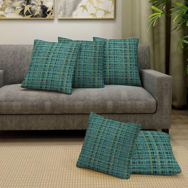 Cushion Cover Sets - Ombre Checkered Cushion Cover - Set Of Five