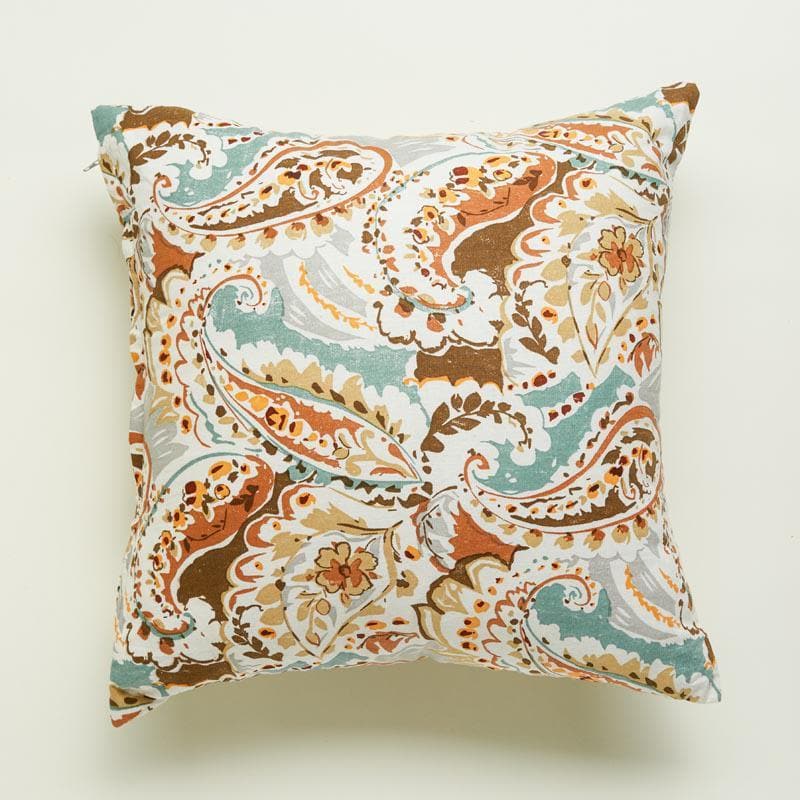 Buy Paisley Rush Cushion Cover (Brown) - Set Of Two Cushion Cover Sets from Vaaree