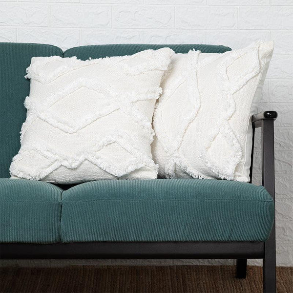 Cushion Cover Sets - Pristine White Tufted Cushion Cover - Set Of Two