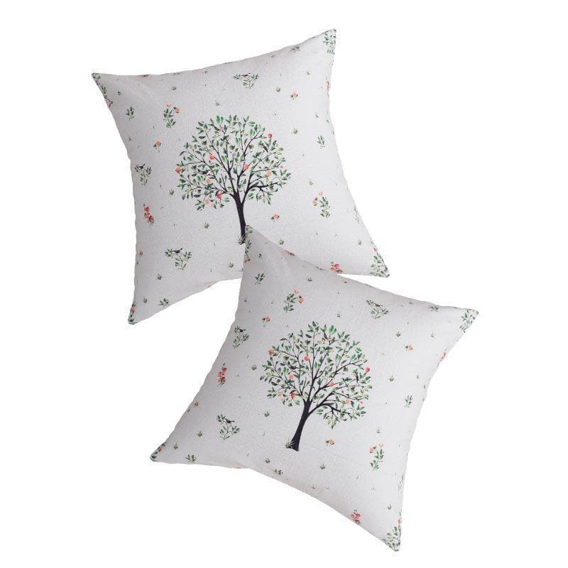 Cushion Cover Sets - Prospering Tree Cushion Cover (Beige) - Set Of Two