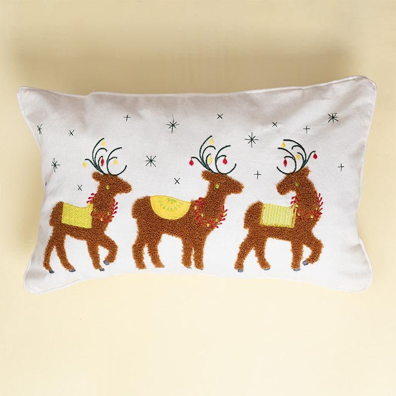 Buy Cushion Cover Sets - Reindeer Realm Cushion Cover - Set Of Two at Vaaree online
