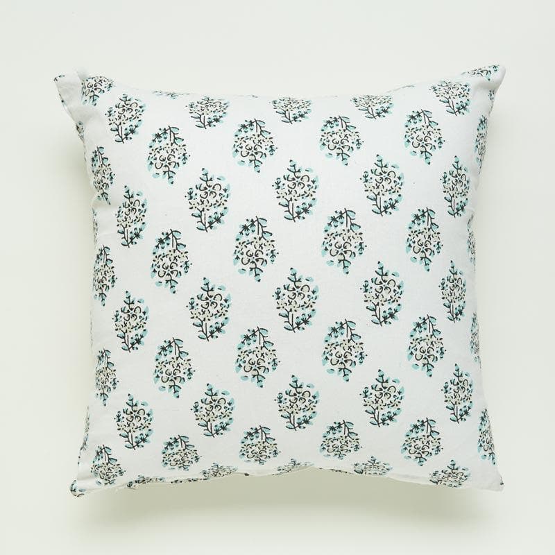 Cushion Cover Sets - Sanganeri Charm Cushion Cover (Teal) - Set Of Two