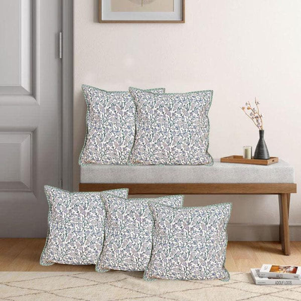 Cushion Cover Sets - Sidhya Floral Cushion Cover - Set Of Five